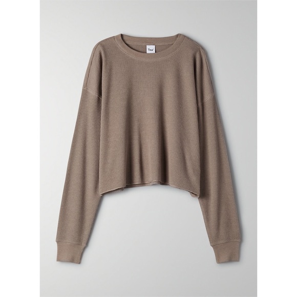 Aritzia Tops - TNA ARITZIA Cropped Crew Neck Thermal Long Sleeve